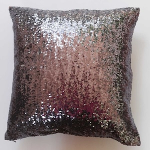 Dark silver Throw Pillow, festive season pillow,  18x18 inch wedding decorative pillow cover, custom made.