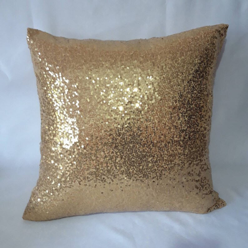 Bright Gold Sequin Pillow Decorative Gold Metallic Pillow Etsy