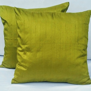 Apple green pillow, decorative lemon  green cushion cover dupioni silk pillow cover, Luxury silk pillow cover, custom made