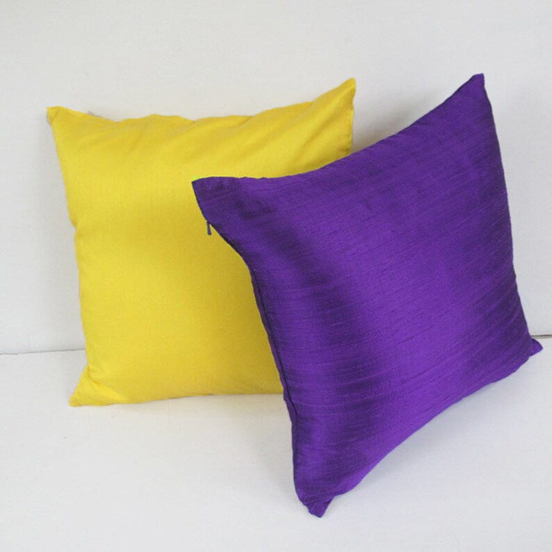 Lemon Yellow Dupioni Silk Pillow Cover. Bright Yellow Silk Etsy