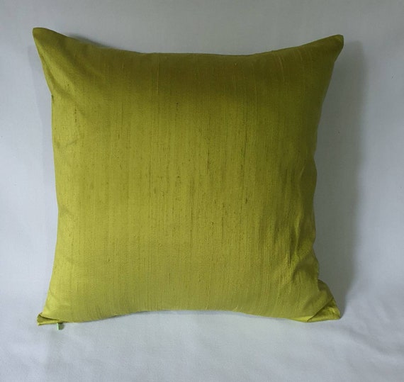 Lime Green Dupioni Silk Pillow Cover Parat Green Pillow Etsy