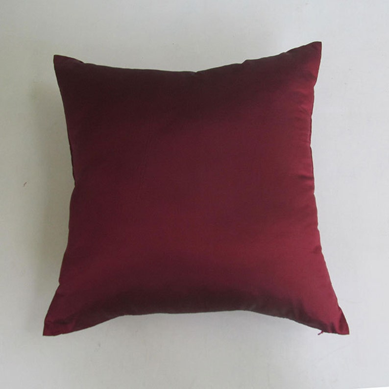 Burgundy dupioni silk throw pillow covers. Decorative Etsy