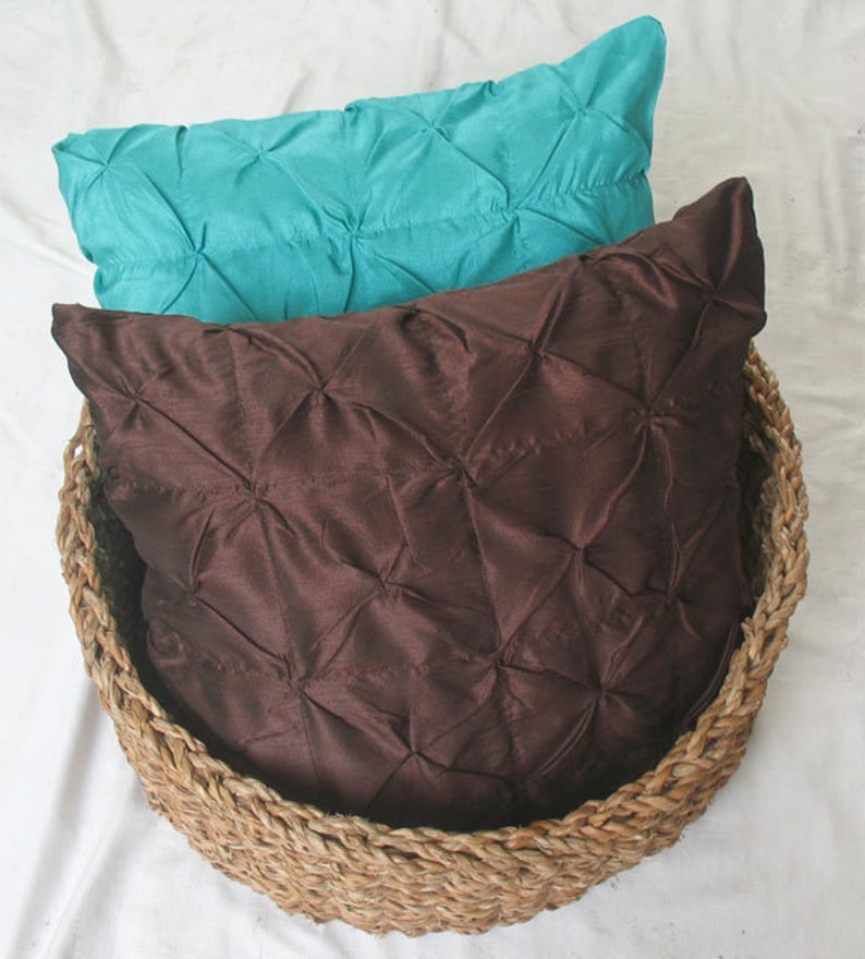 Chocolate Brown Euro Sham Throw Pillow Cover 26 Inch Silk Pin Etsy