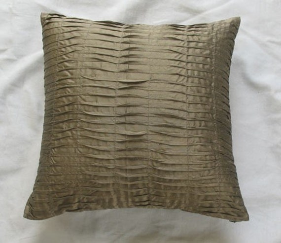 Karki pleated pillow cover. Dupioni Luxury Pintucks Couch Pillow Cover 16