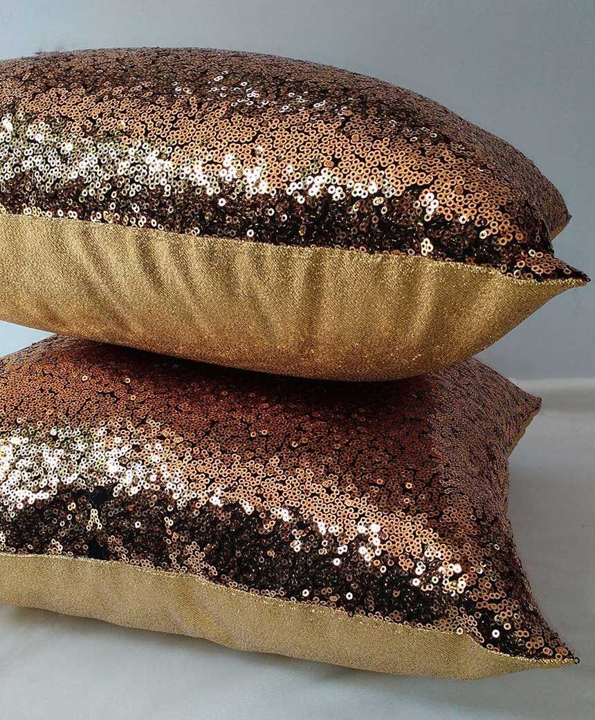 Gold Cpppr Sequin Pillow. Decorative Sparkly Pillow. Shiny Throw Pillow. Copper Gold Sparkly Glitter Pillow. Antique Gold Pillow Etsy