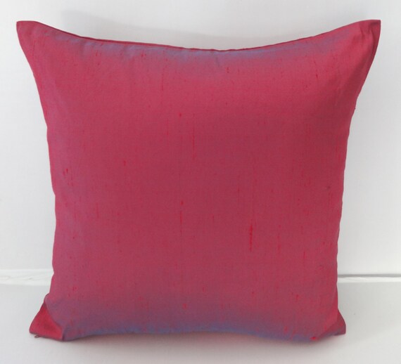 Fuschia Pink Dupioni Silk Pillow Cover Wild Rose Decorative Etsy