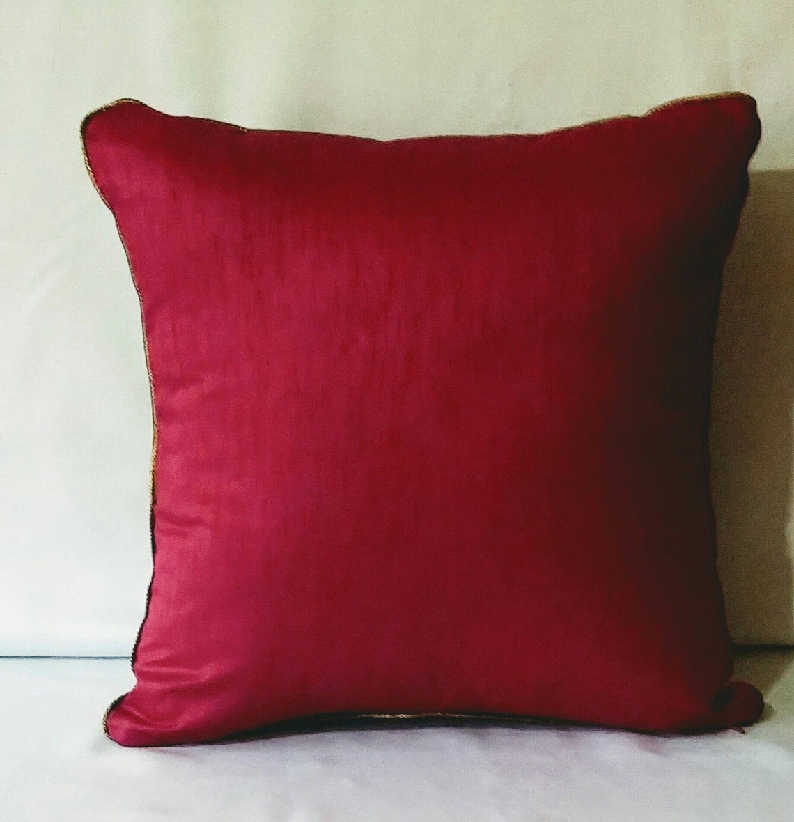On Sale Gold Boho Pillow Gold Burgundy Pillow Bohemian Pillow Etsy