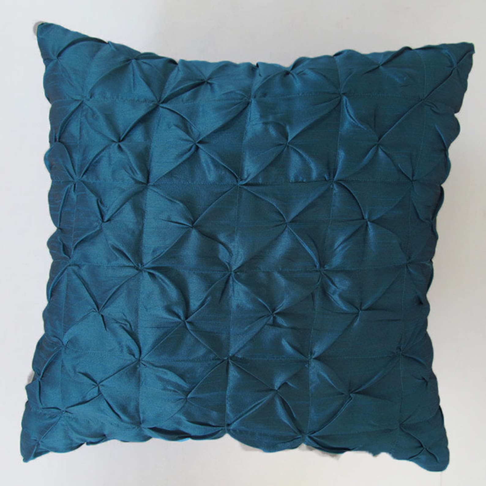 Teal Blue Euro Sham 26 Inch Pillow Ruched Pintuk Flour Pillow. Etsy