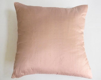 powder pink pillow cover. Decorative pink th cushion, Light pink  Luxury dupioni silk pillow. 18x18 and 16x16 inches. Instock 20% discount,