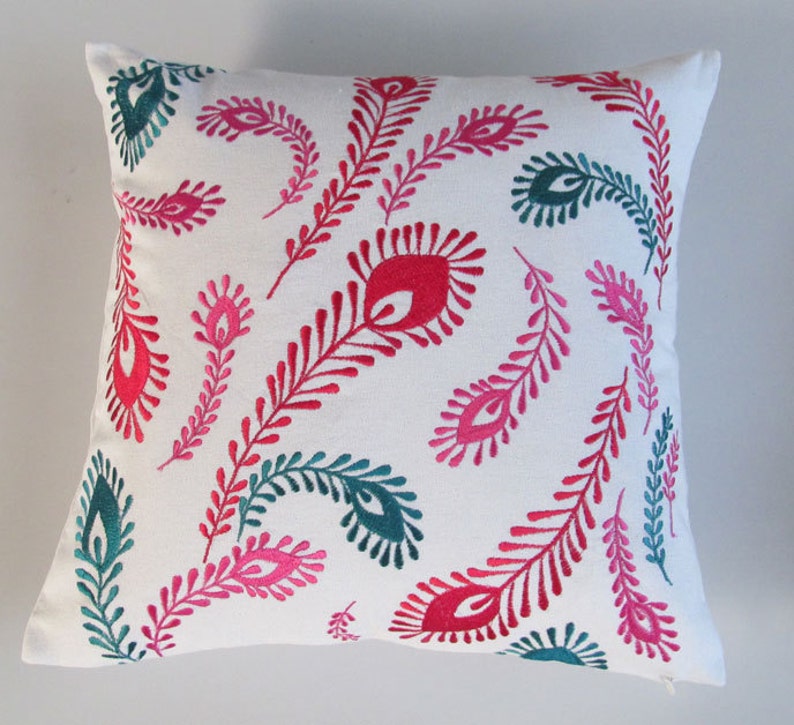 Peacockcl pillow. Peacock themed decor. Decorative pink ...