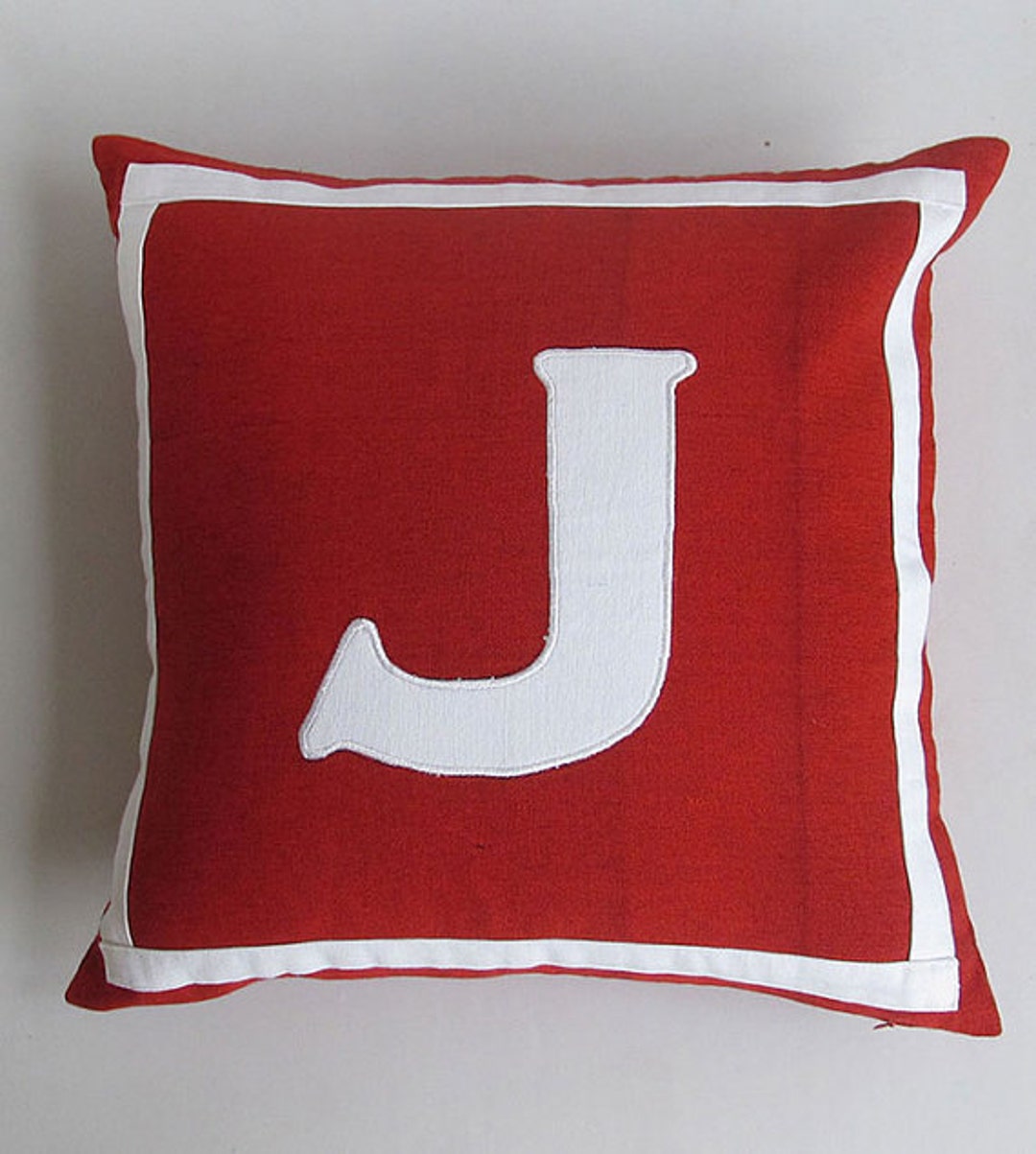 Red and White Initial Pillow Cover. Monogram Pillow. Letter Etsy