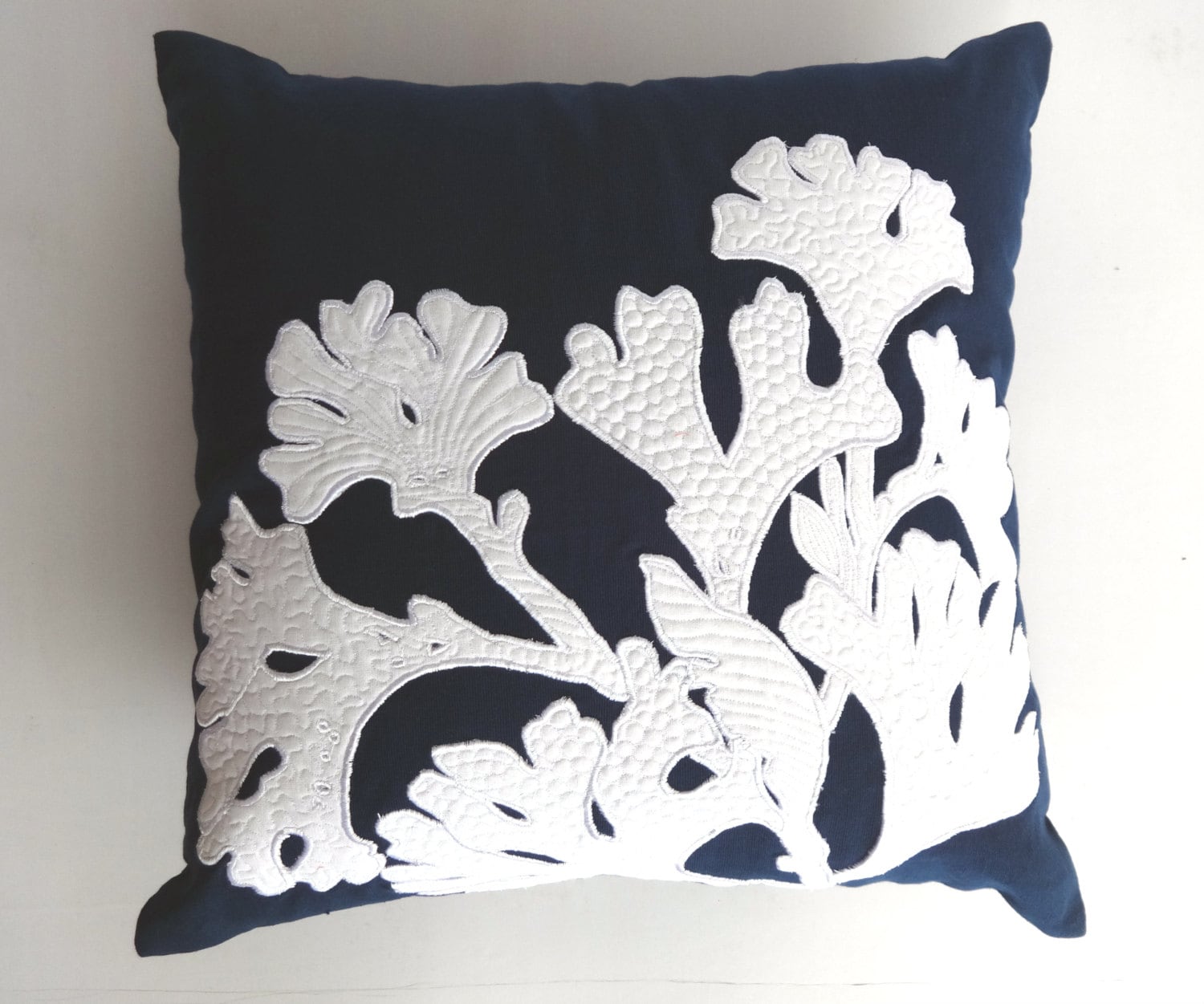 nautical decor Navy Blue coral reef pillow cover beach pillow 20x20
