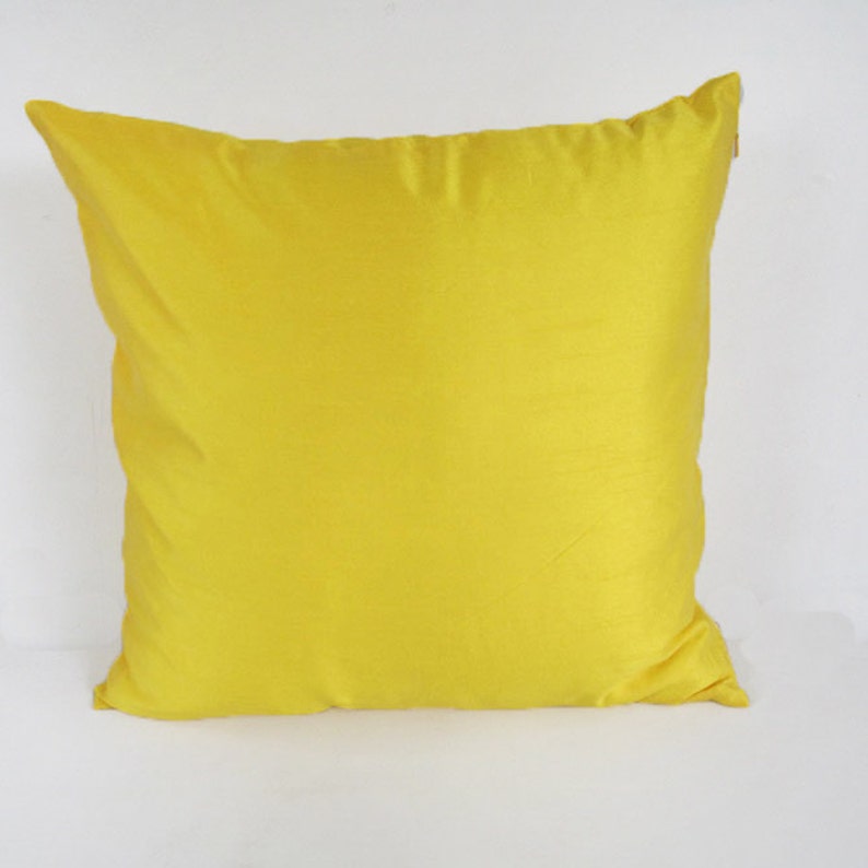 Lemon Yellow Dupioni Silk Pillow Cover. Bright Yellow Silk Etsy