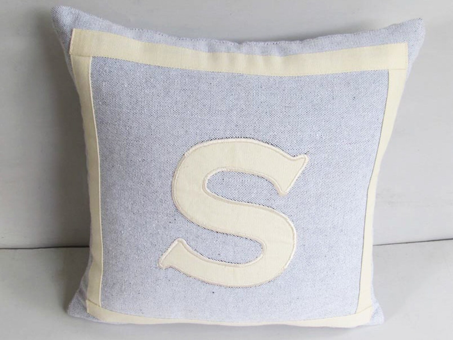 Black and White Monogrammed Pillow Coverinitial Pillow Cover Etsy