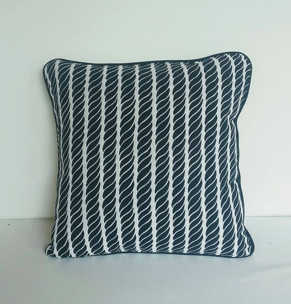 Navy Blue Sea Themed Pillow Navy Blue And White Beach Decor Etsy