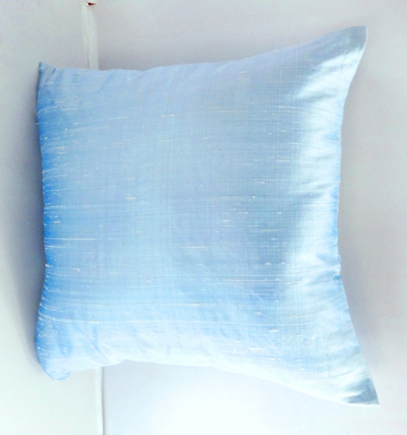 Baby Blue dupioni silk pillow cover baby blue throw pillow Etsy