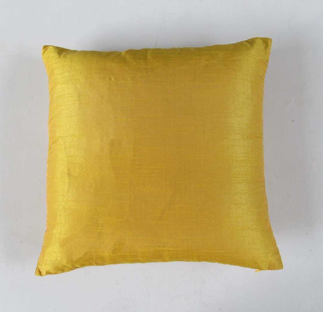 Saffron Yellow Dupioni Silk Pillow Cover Yellow Cushion Cover. Etsy