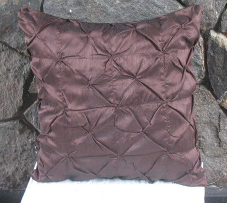 Chocolate Brown Euro Sham Throw Pillow Cover 26 Inch Silk Pin Etsy