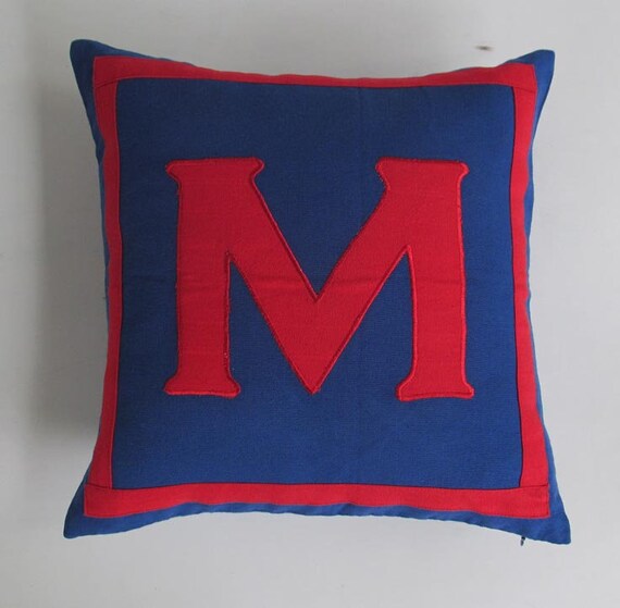 Custom made monogram pillow covers Monogram Pillow Cover Letter A Coral