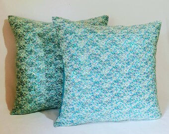 Turquoise blue sequin pillow covers. Multi color sequence pillow, Decorative glitter pillow. sparkly pillow, nursery decor. On discount