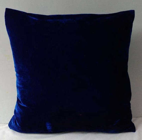 Navy Blue Velvet Throw Pillow Shiny Velvet Pillow Blue Etsy
