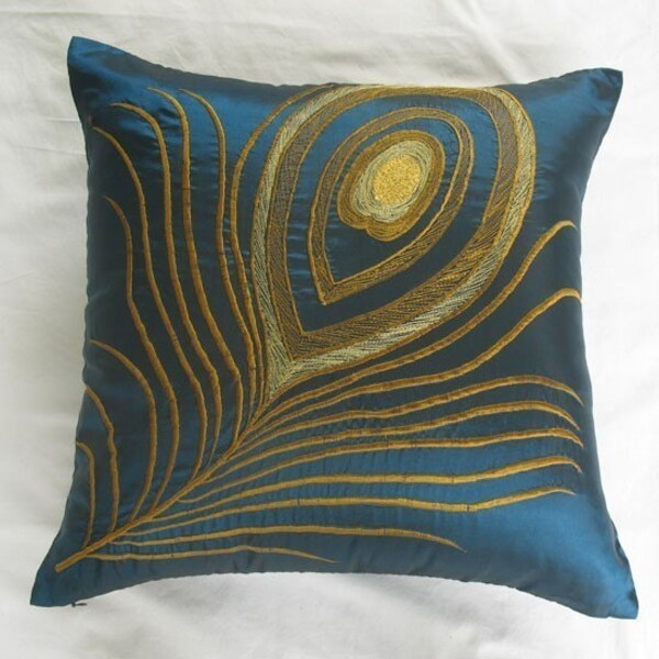 Peacock Throw Pillow Etsy