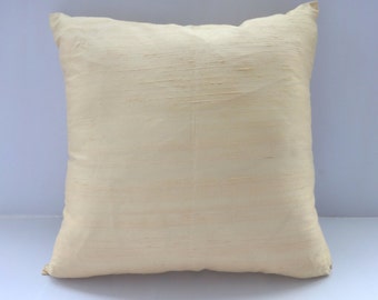 Cream  silk pillow cream    pastel dupioni silk throw  pillow cove. decorative cushion  cover 20 inch pillow cover.