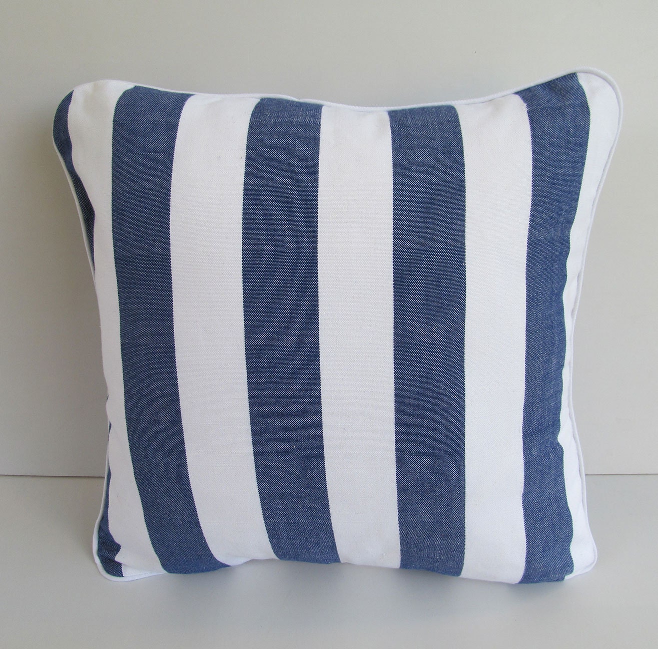 Nautical Pillow White and Blue Striped Pillow. decorative ...