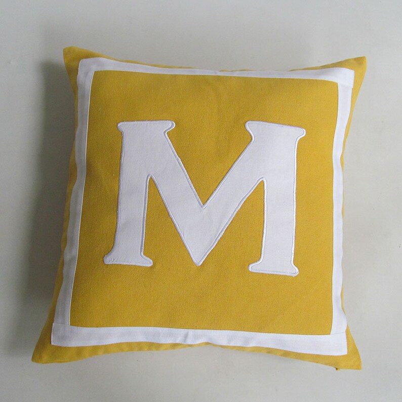 Custom made monogram pillow covers initial pillows letter Etsy
