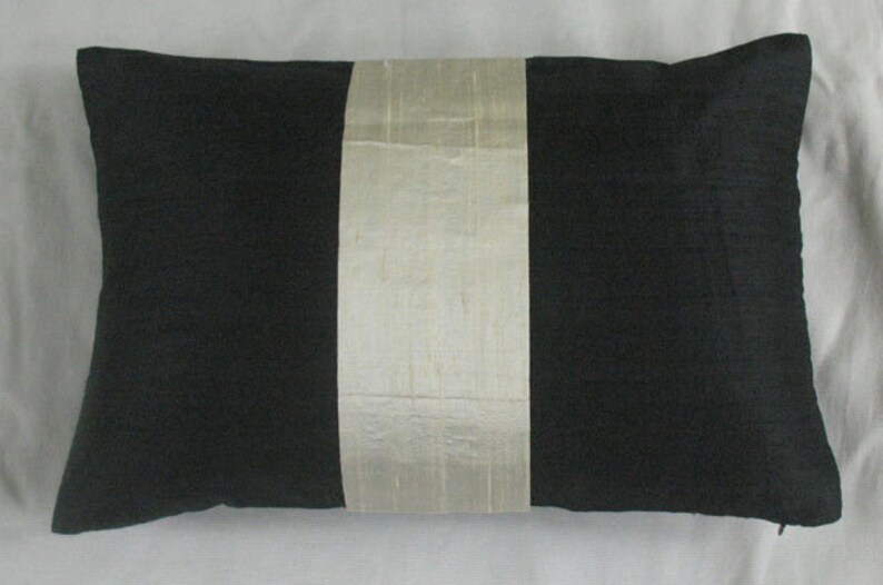 On Sale Black and Cream Boudoir Pillow Cover Oblong Colour Etsy