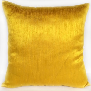 golden yellow  silk  cushion cover. Merry gold cushion, deep yellow Decorative cushion cover yellow cushion. Listing  for 2pcs on  20% off.