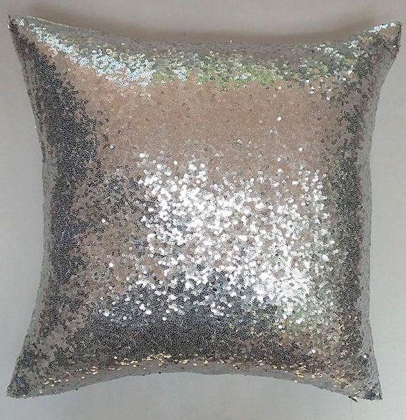 silver sparkly pillows