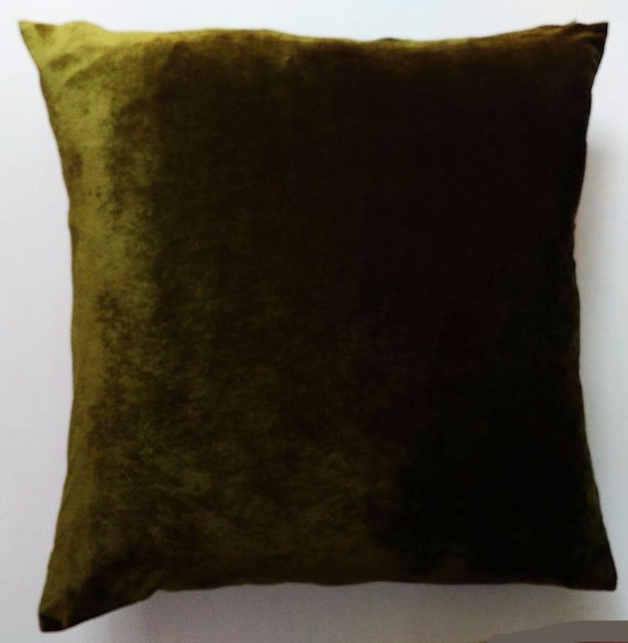 Deep Olive Green Velvet Pillow Cover Decorative Velvet Pillow Etsy