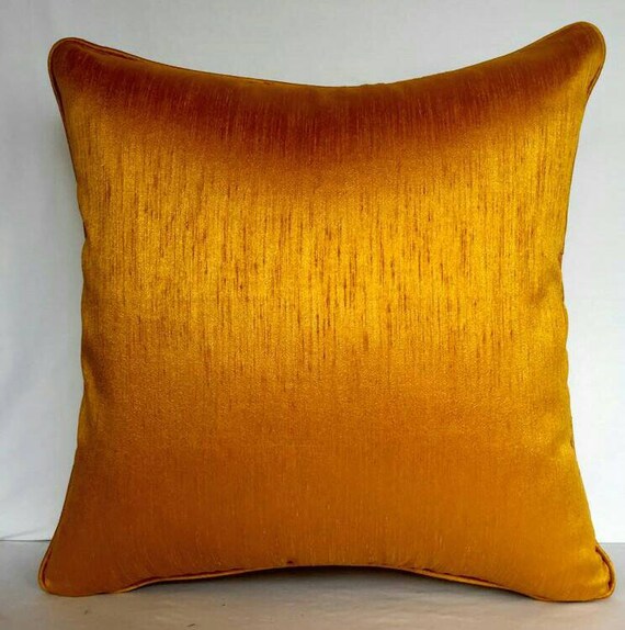 Mustard Yellow Silk Pillow Mustard Decorative Pillow Cover Etsy