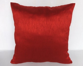Red silk cushion cover. Festive pillow. Wedding decor. Red art silk.  Custom made 14 to x 26 inches listing for 2pcs on 20% off.