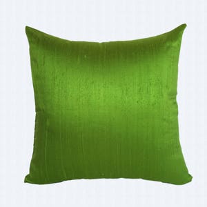 Spring green silk pillow. decorative Dupioni silk   cushion cover Luxury silk cushion. Custom made