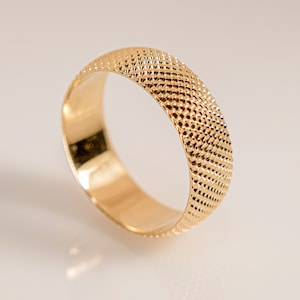 6mm Solid Gold Wedding Band Set, Mens Wedding Band, Promise Ring, Wedding Band for Him, Custom Dome Wedding Band, Wedding Ring for Men