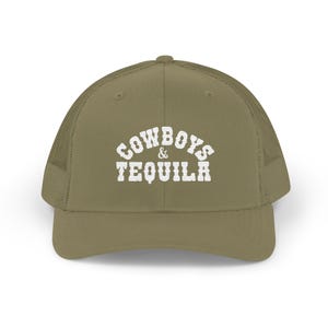 Trendy Cowboys and Tequila Hat Embroidered Trucker Hat Funny Country Girl Rodeo Gift