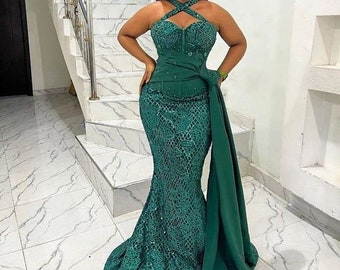 Wedding Guest, Lace style,Owanbe ,Aso ebi dress, Women Dress, African Lace Gown, Dress for Women, Evening Dress, Nigerian Trendy gown,
