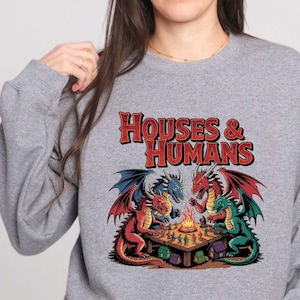 Houses and Humans Shirt, D&D Shirt, Dungeons and Dragons Shirt, Gift Shirt for Men Women, Vintage Retro 90s Joke D and D Shirt
