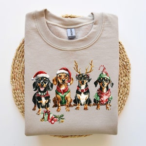 Dachshund Christmas Sweatshirt, Christmas Dog Shirt, Dachshund Shirt, Dachshund Mom Shirt, Dog Lover Shirt, Dachshund Lover Shirt, Xmas gif