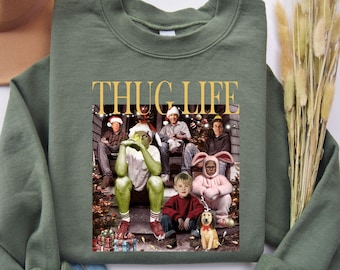 Thug Life Christmas Sweatshirt, Christmas Thug Life Shirt, Christmas Movie Characters Sweatshirt, Retro Thug Life Movie Stars Shirt
