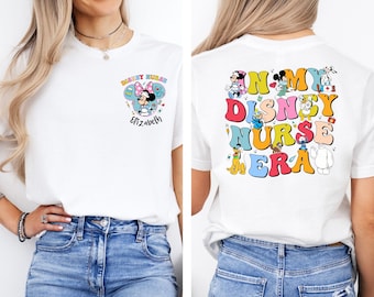 Personalized In My Disney Nurse Era Sweatshirt, Mickey Minnie Stitch Dog Baymax Nurse Tee, Happy Nurse's Day Hoodie,Nursing School Gift