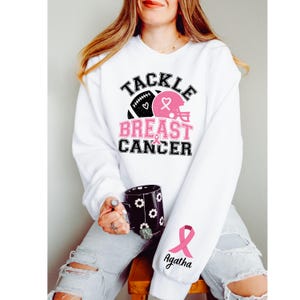 Tackle Breast Cancer Sweatshirt, Custom Breast Cancer Sweater, Breast Cancer,Breast Cancer Awareness, Breast Cancer Football,Football Cancer