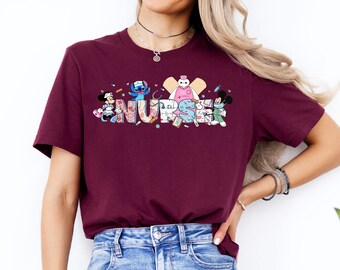 Disney Nurse T-Shirt, Stitch Nursing Sweatshirt, Minnie Nurse Week Tee, Nurse Disneyland Trip Shirt, Mickey Nursing School Hoodie