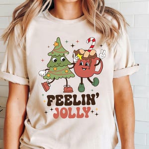Retro Christmas Shirt, Feeling Jolly Christmas Shirt, Vintage Christmas Shirt,Retro Holiday Shirt,Cute Funny Christmas Shirt