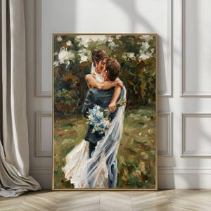 Oil Painting from Photo, Custom Oil Couple Portrait, Canvas wall art, Personalized Oil Painting Wall Art Canvas, Wedding Custom Canvas