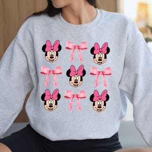 Pink Disney Minnie Sweatshirt, Minnie Coquette Bow T-Shirt, Disney Minnie Hoodie, Gift for Her