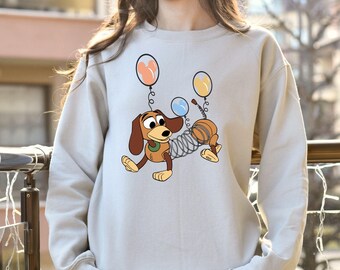 Slinky Dog with Mickey Balloons Sweatshirt, Toy Story T-Shirt, Disney Dog Lover Gift, Disneyland Family Vacation Shirt, Magic Kingdom Hoodie