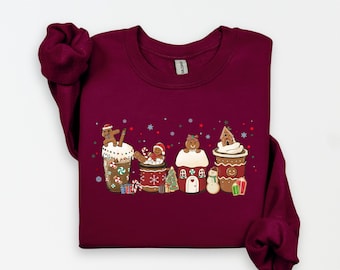 Gingerbread Coffee Christmas Sweatshirt: Holiday Latte Crewneck